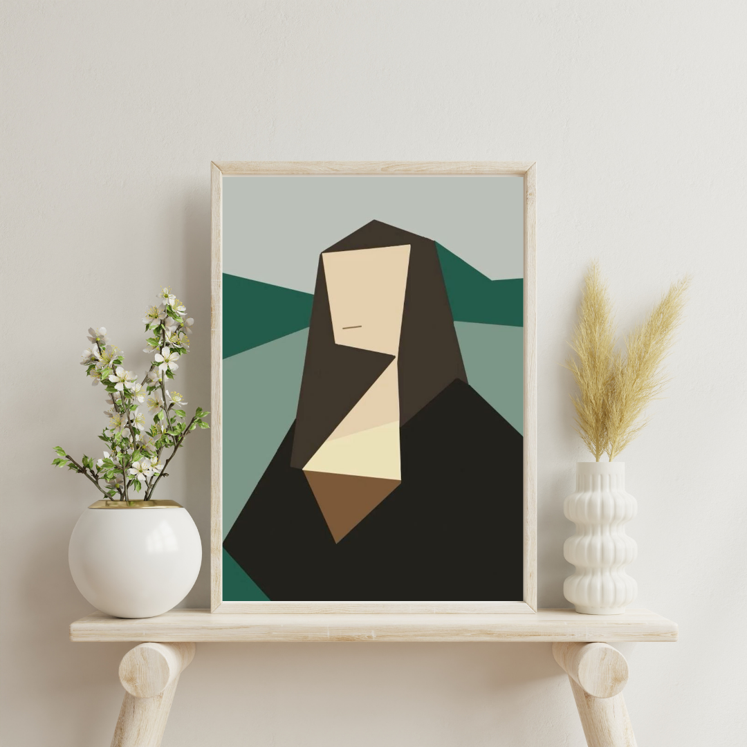 Abstract Mona – Modern Geometric Portrait Framed Poster | Chilekotha