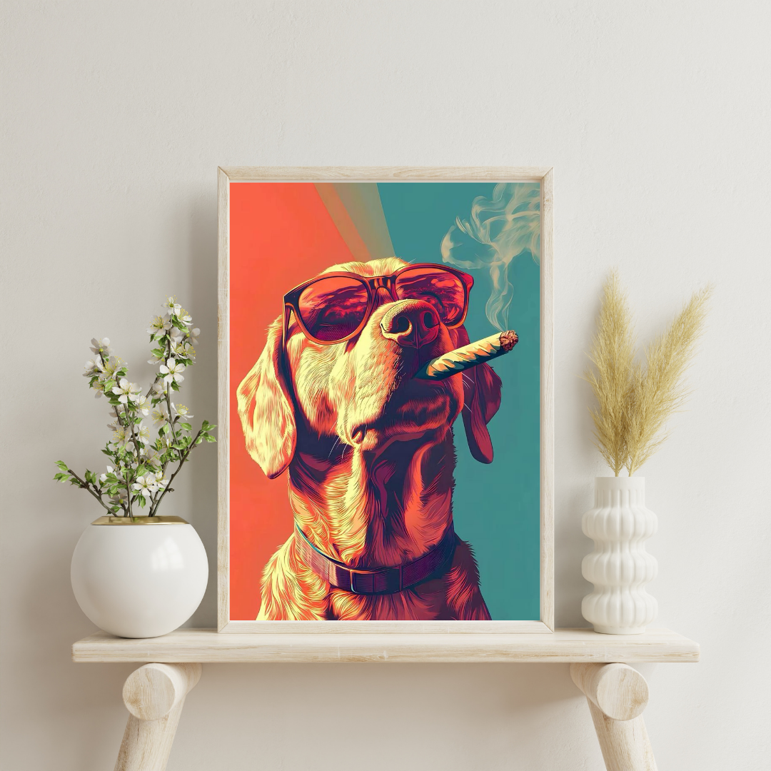 Cool Dog Swagger Pop Art Wall Poster – Bold Urban Animal Art with Attitude | Chilekotha