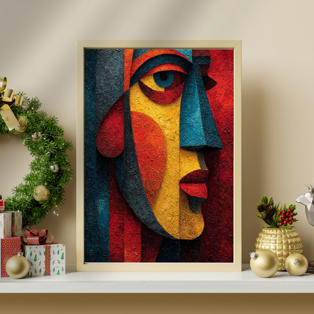 Fragments of Emotion | Modern Abstract Face Framed Art Poster
