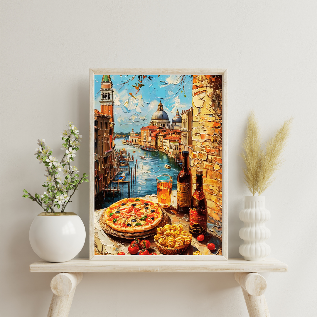 Venetian Feast – Italian Canal View Wall Poster