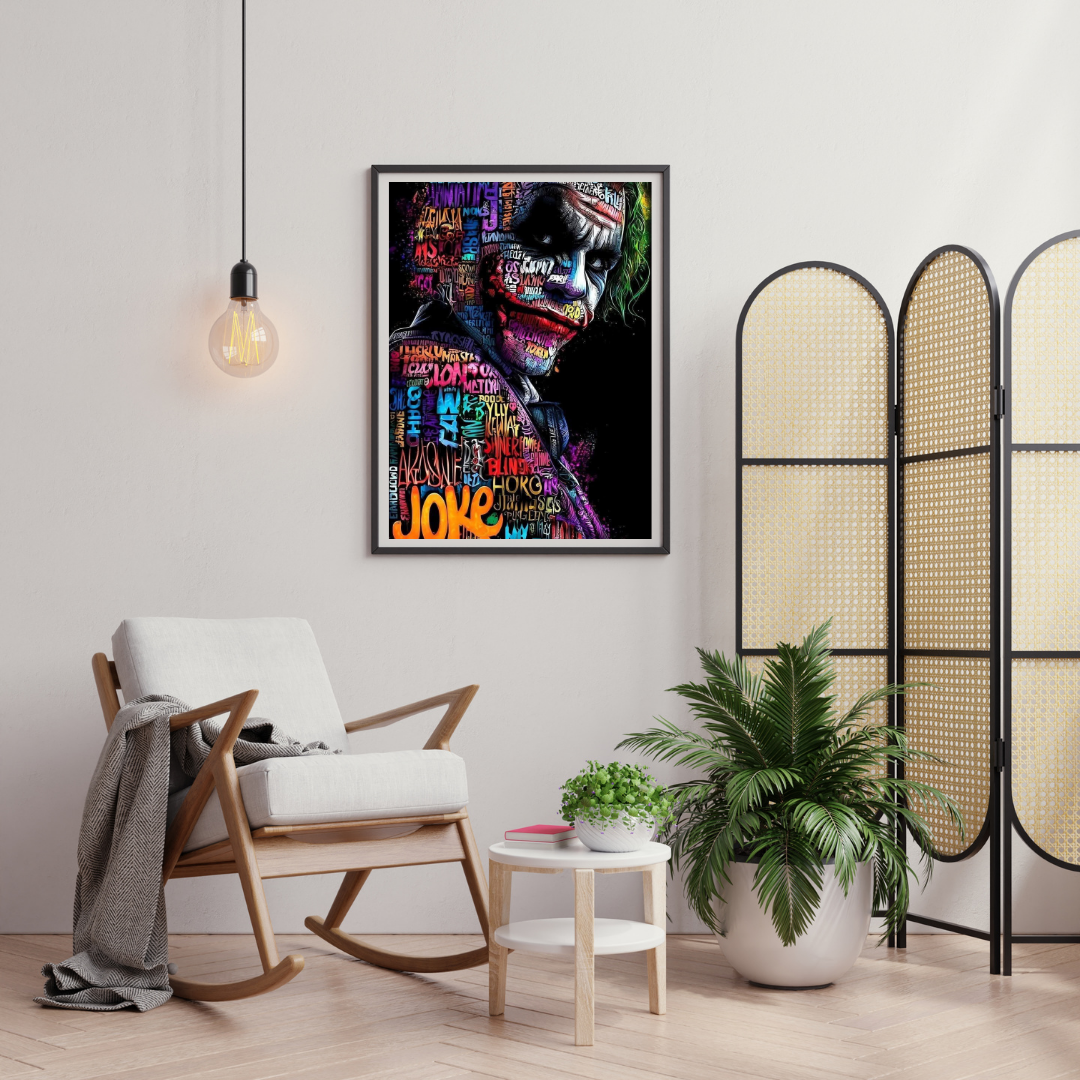 Chaos Smile – Joker Typography Art Wall Poster