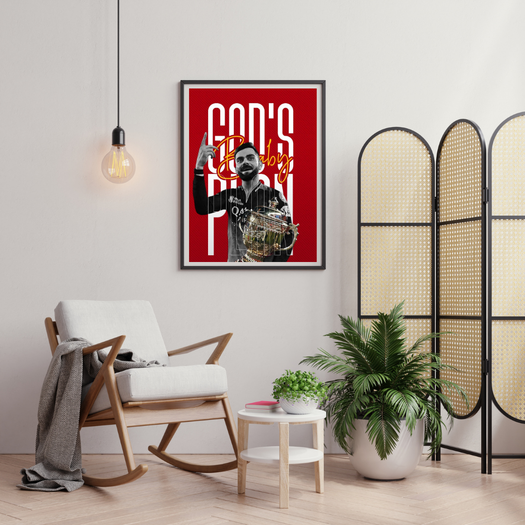 God’s Plan – Champion’s Glory Wall Poster (Virat Kohli Edition) | Chilekotha