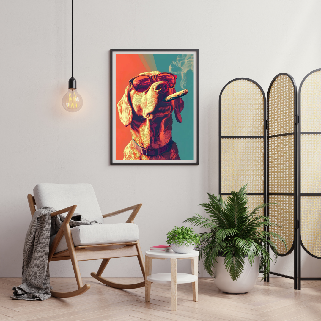 Cool Dog Swagger Pop Art Wall Poster – Bold Urban Animal Art with Attitude | Chilekotha