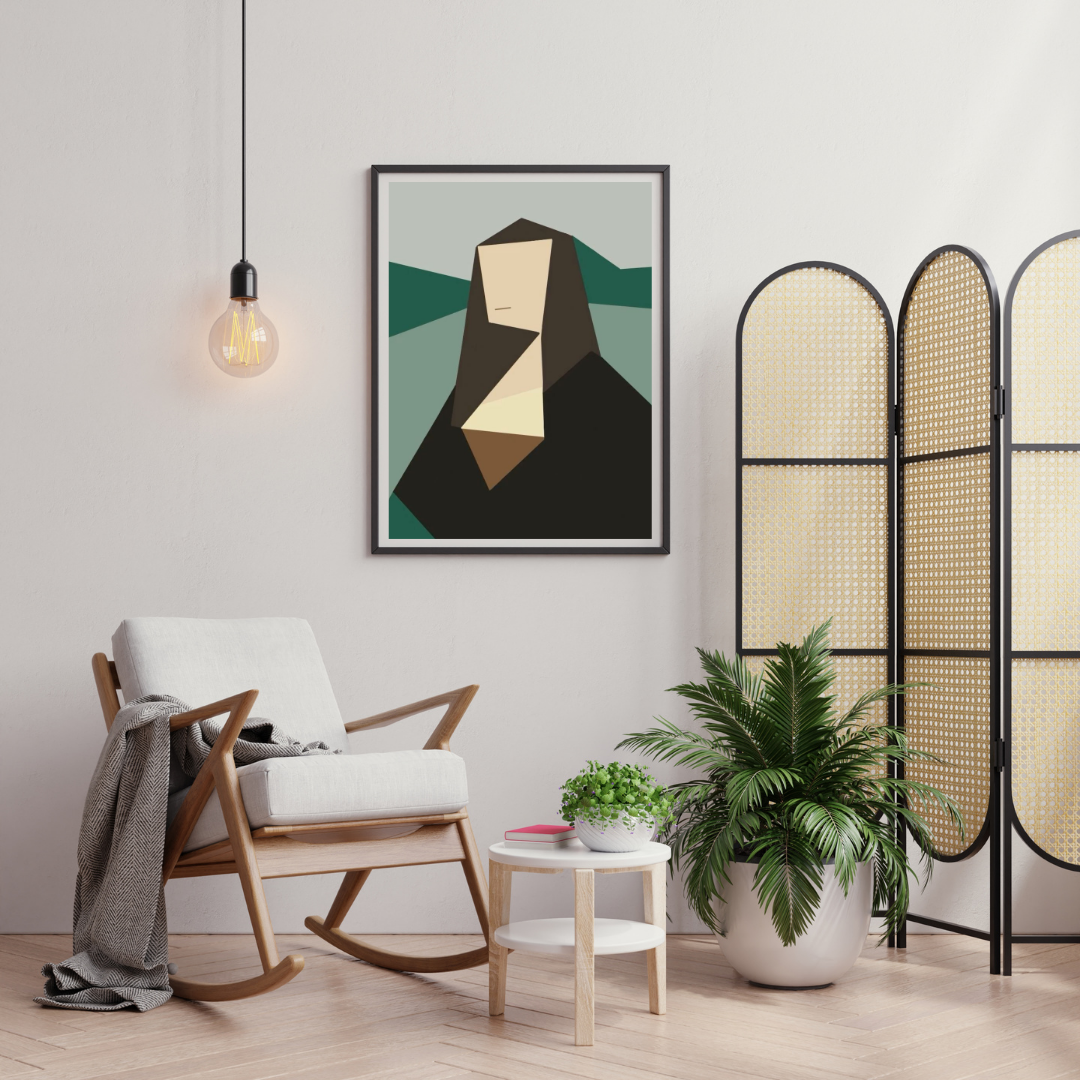 Abstract Mona – Modern Geometric Portrait Framed Poster | Chilekotha