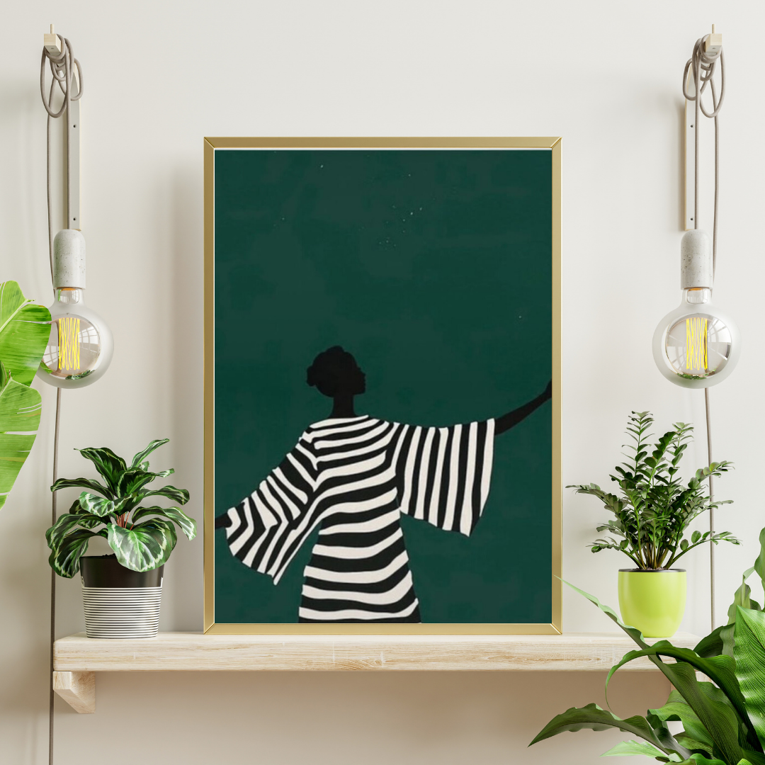 Unbound Grace – Minimalist Figurative Framed Poster