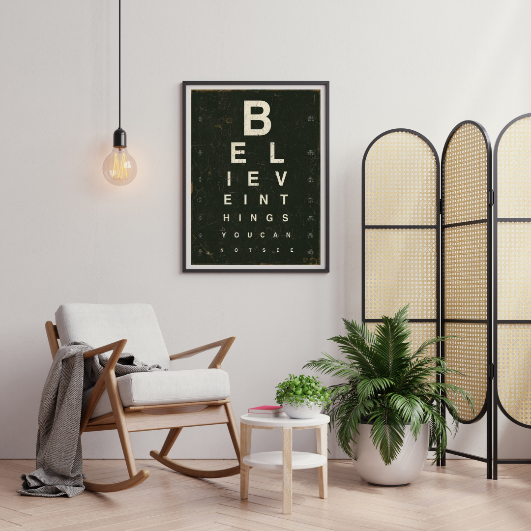 Believe in Things You Cannot See – Vintage Typography Framed Poster | Chilekotha
