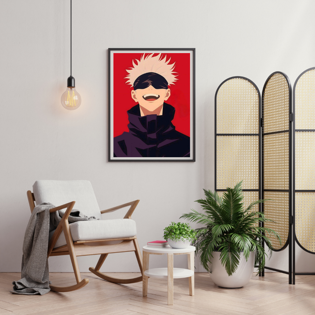 Fearless Smile Framed Poster – Bold Anime-Inspired Wall Art