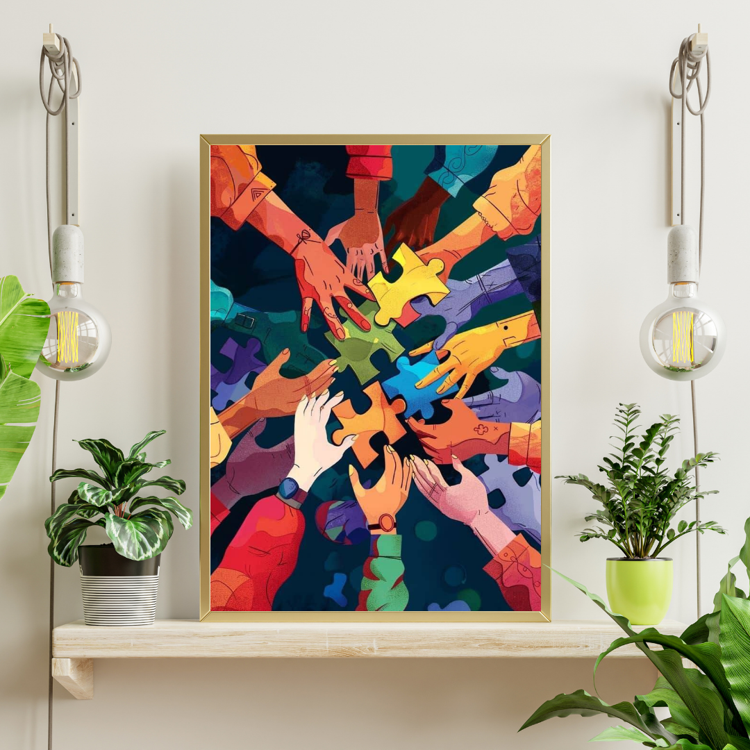 Together We Fit | Unity & Collaboration Framed Poster