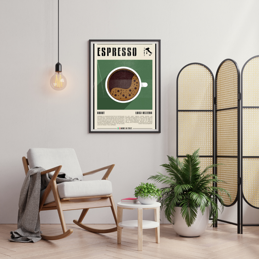 Espresso Ritual – Minimal Coffee Art Wall Poster