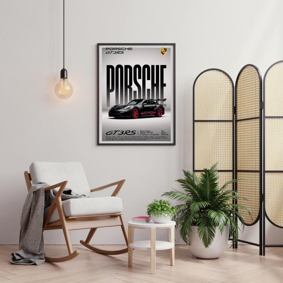 Porsche GT3 RS Performance Wall Poster | Iconic Supercar Art Print by Chilekotha