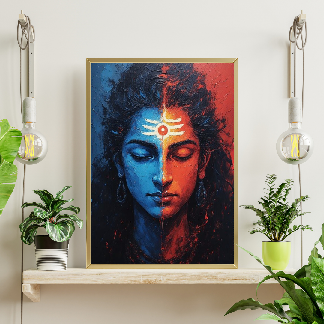 Ardhanarishvara Within – Divine Balance Art Framed Poster
