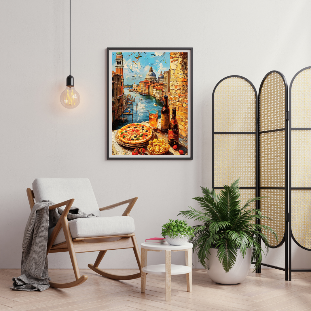 Venetian Feast – Italian Canal View Wall Poster
