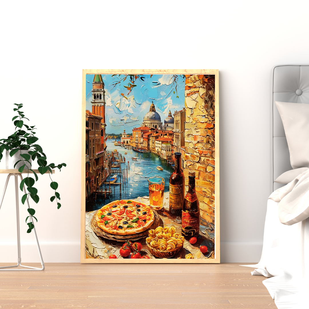 Venetian Feast – Italian Canal View Wall Poster