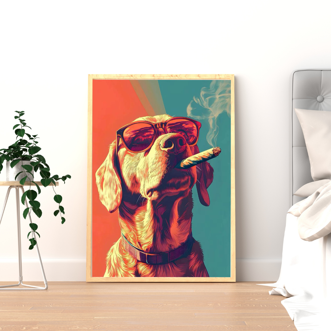 Cool Dog Swagger Pop Art Wall Poster – Bold Urban Animal Art with Attitude | Chilekotha