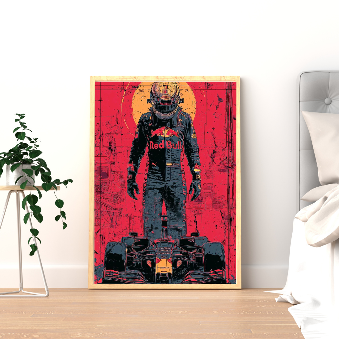 Redline Champion Wall Poster | Formula Racing Power Art Print by Chilekotha