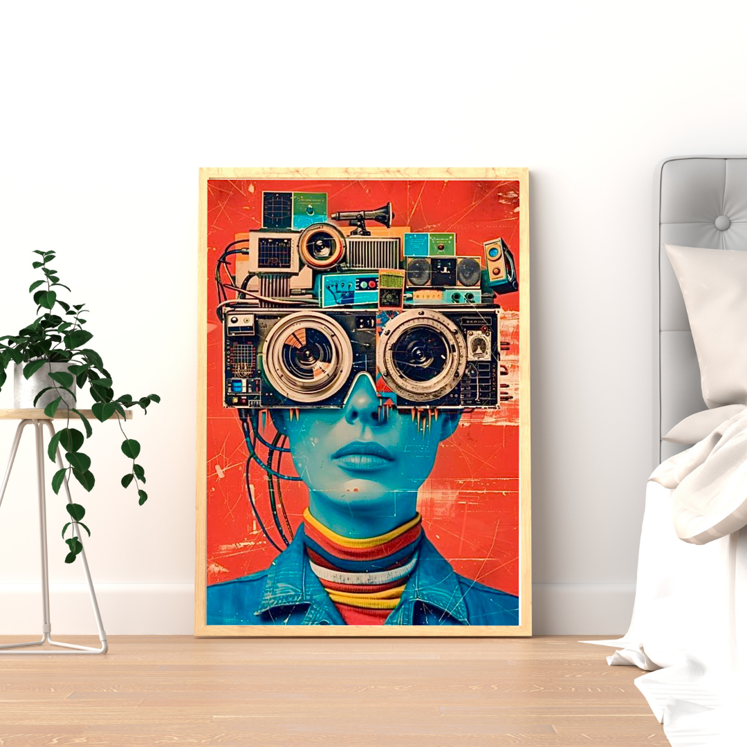 Visionary Mind – Retro Futurism Art Wall Poster