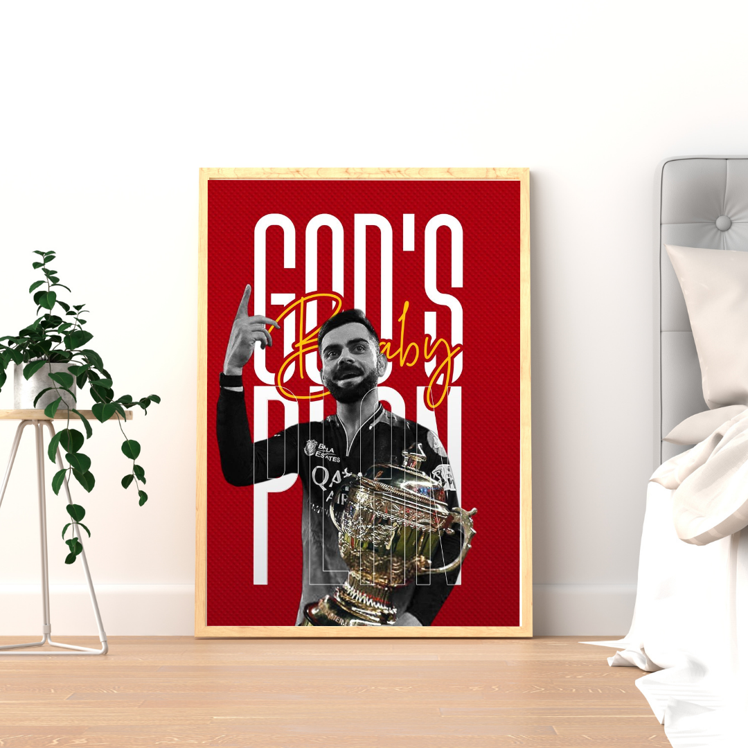 God’s Plan – Champion’s Glory Wall Poster (Virat Kohli Edition) | Chilekotha
