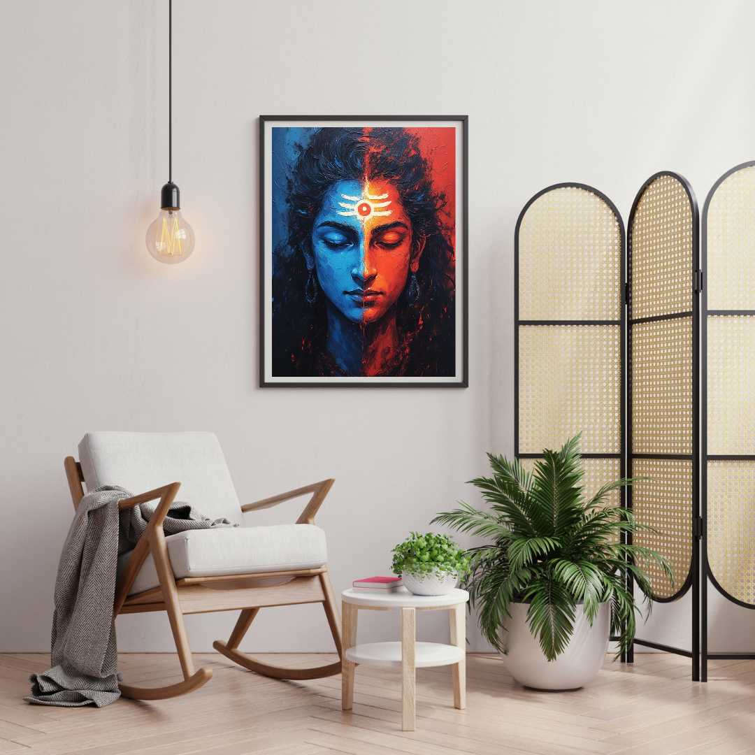 Ardhanarishvara Within – Divine Balance Art Framed Poster